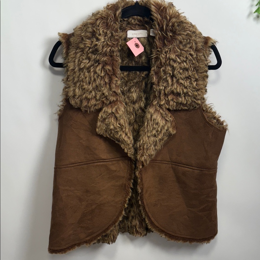 Chico's Brown Faux Fur Vest
